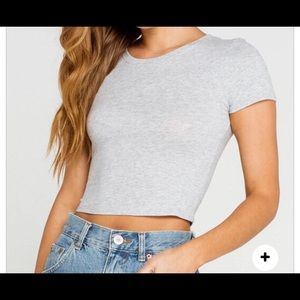 Cropped Grey Tee
